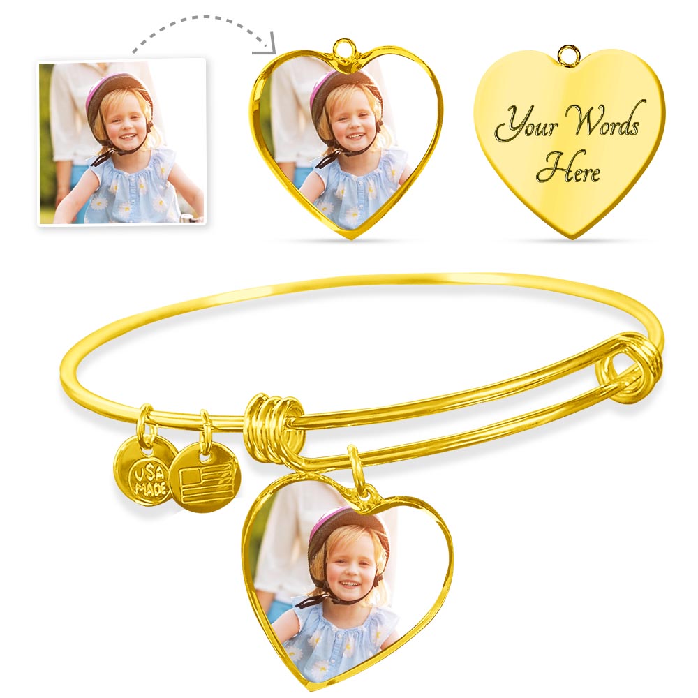 Heartfelt Elegance: Gold and Silver Pendant Bangles